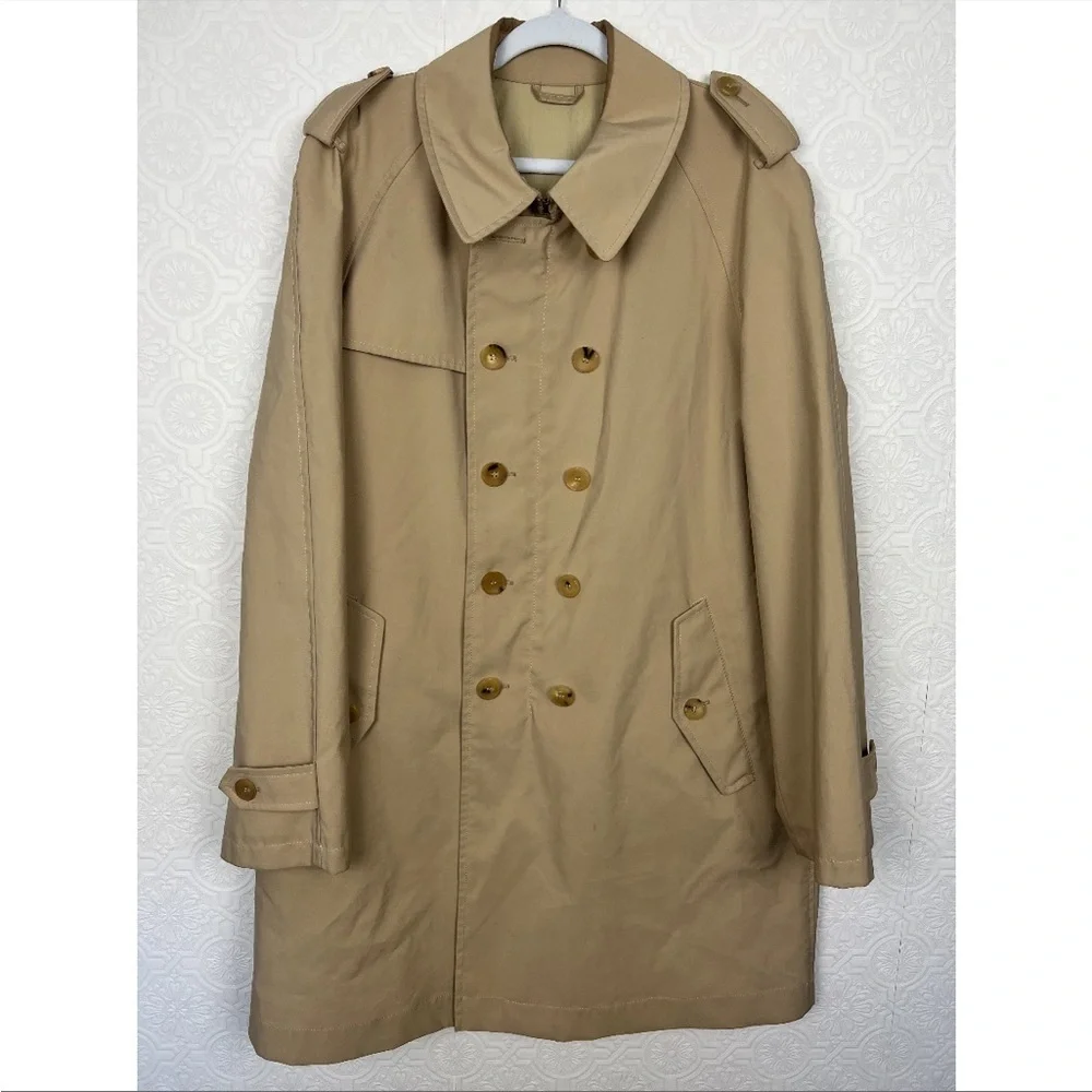 Gucci Mens Trenchcoat Sand Tan Coat Neutrals Flawed‎ Designer Peacoat